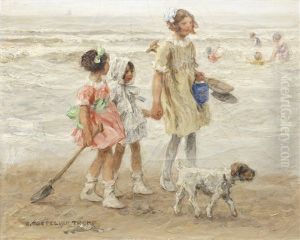 Children On The Beach by Johann Jan Zoetelief Tromp