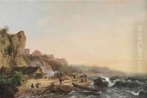 Salt Extraction On An Indonesian Coast by Willem Troost the Younger