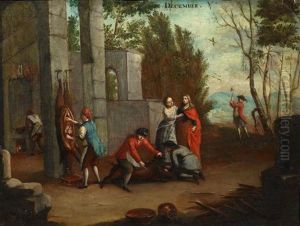 Zwei Monatsbilder Mai Und Dezember by Cornelis Troost