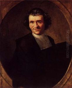 Portrait Of A Clergyman Wearing A Black Suit With A White Chabot