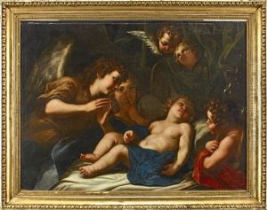 Angels Adoring The Sleeping Christ With The Infant Saint John The Baptist Angels Adoring The Sleeping Christ With The Infant Saint John The Baptist