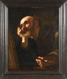 Saint Luc Reflechissant Devant Sa Toile Avant De Peindre La Vierge