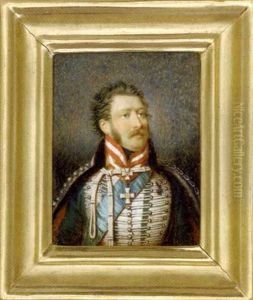 Frederick Vi, Landgrave Of Hesse-homburg, In The Uniform Of The Colonel Of The 4th Hussar Regiment, Green Coat With Silver Facings, Fur Bordered White Cloak ...