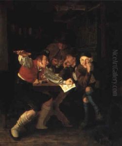 Men In A Tavern by Carl Trost