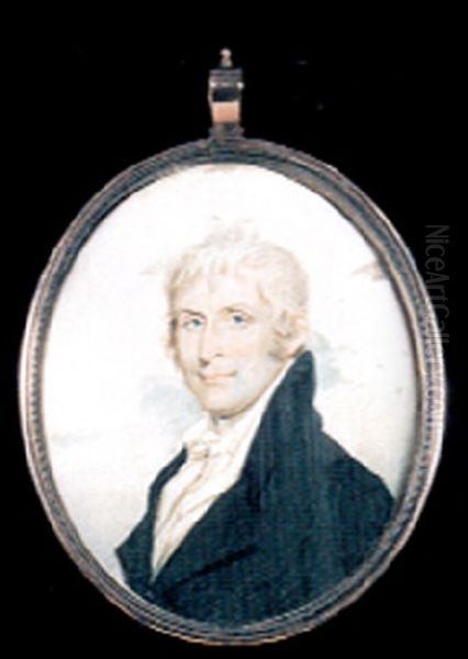 Mr. John Sims In Black Coat, White Waistcoat And Tied Stock - view 1