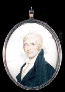 Mr. John Sims In Black Coat, White Waistcoat And Tied Stock by Benjamin Trott