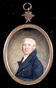 An Elderly Gentleman, Wearing Blue Coat, Yellow Waistcoat And White Cravat by Benjamin Trott