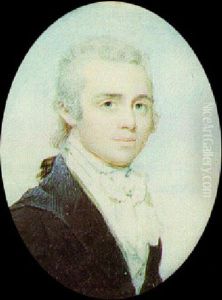 A Genleman With Powdered Hair En Queue, Wearing Blue Coat