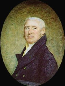 An Elderly Genleman, Wearing Blue Coat, Yellow Waistcoat And White Cravat
