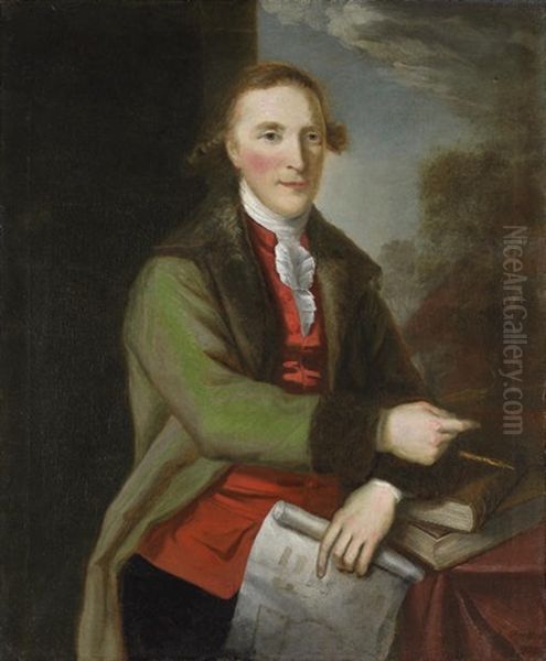 Portrait Of Robert Mack In A Fur-trimmed Green Coat - view 1
