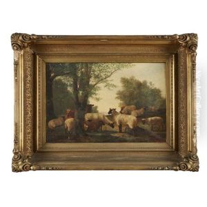 Sheep And Landscape by Newbold Hough Trotter