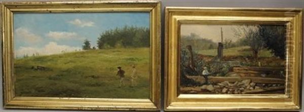 Two Men Hunting And Man Fishing (2 Works) - view 1