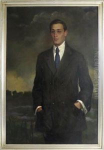 Portrait Of A Gentleman Wearing A Blue Tie
