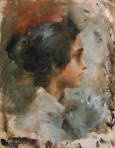 Portrait Einer Jungen Dame Im Profil by Prince Paolo Troubetzkoy
