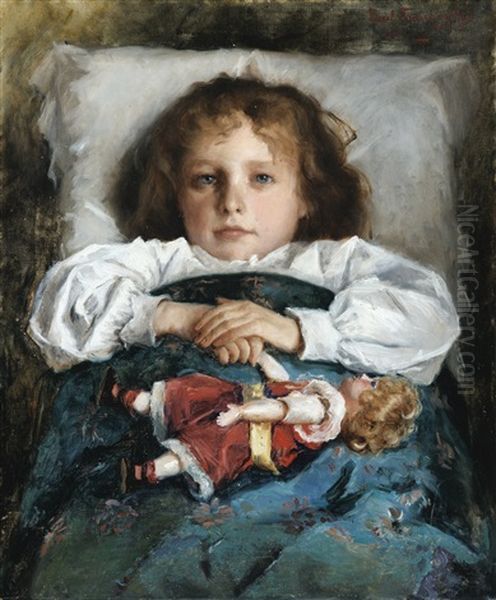 Portrait Of A Child With A Doll - view 1