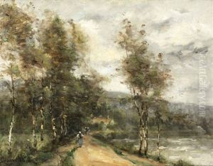 Chemin Pres De La Riviere by Paul Desire Trouillebert