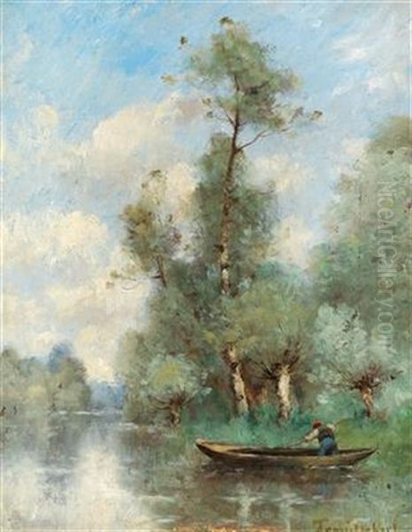 Fishermen On The Banks Of A River - view 1