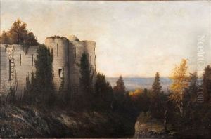 Paysage Ruine De La Folie A Braine by Paul Desire Trouillebert