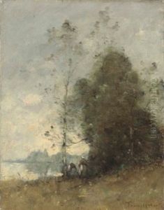 Personnages Au Bord De La Loire A Gennes by Paul Desire Trouillebert