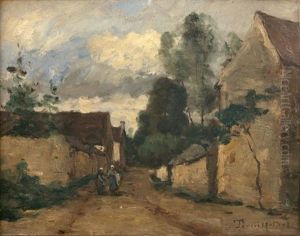 Deux Femmes Dans Une Rue De Village by Paul Desire Trouillebert