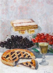 Stillleben Mit Kirschen, Linzertorte Und Millefeuille