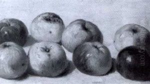 Stillleben Mit Acht Apfeln by Georges Troxler