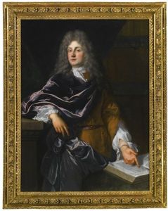 Portrait Of An Elegant Man, Three-quarter Length, Standing And Pointing Towards The Pages Of An Open Book by Francois de Troy