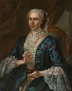 Portrait Of A Lady In An Elegant Dress by Francois de Troy
