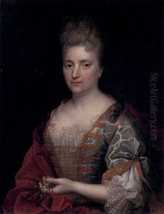 Portrait De Femme Tenant Une Branche D'eglantine