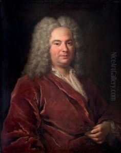Portrait D'homme Au Manteau Rouge by Jean Francois de Troy
