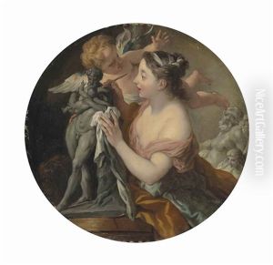 Allegory Of Sculpture, With A Model Of Silenus With The Infant Dionysus