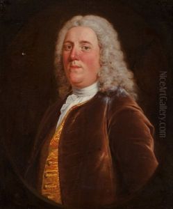 A Portrait Of A Gentleman, Half-length, Wearing A Brown Velvet Jacket by Jean Francois de Troy