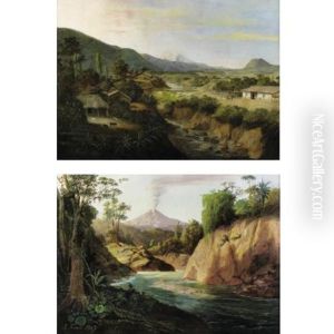 View Of Volcano (+ Erupting Volcano, Ecuador; Pair)