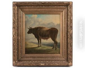 Taureau Sur Fond De Paysage by Constant Troyon