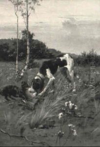 Jagdhunde Reisen Einen Hasen by Wilhelm Trsek