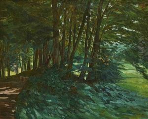 A View Of A Park (amorbach?) by Wilhelm Truebner
