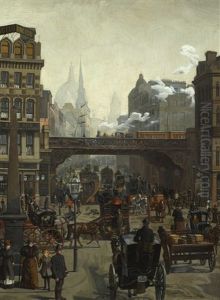 Ludgate Hill, London by Wilhelm Truebner