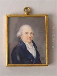 Homme En Veste Bleue, Gilet Raye Bleu Et Blanc, Epoque Consulat