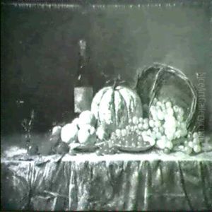 Still Life With Fruit And Wine by Auguste Joseph Trupheme