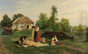 Summer In The Village by Konstantin Alexandrovich Trutovsky
