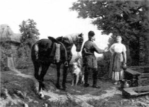Meeting By The Well by Konstantin Alexandrovich Trutovsky