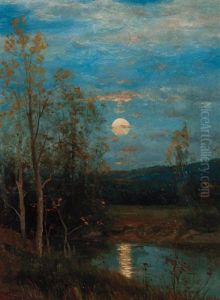 Fall Sunset by Dwight William Tryon