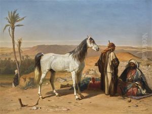 An Arabian In The Desert by Charles Philogene Tschaggeny
