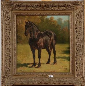 Portrait D'un Cheval Nomme Bayard by Charles Philogene Tschaggeny