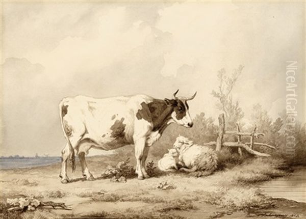 Polderlandschaft Mit Stier - view 1