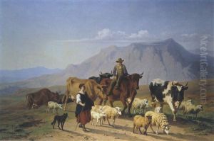Der Almauftrieb by Edmond Jean Baptiste Tschaggeny
