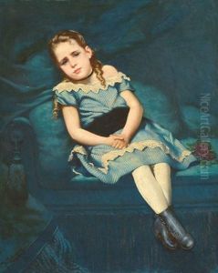 Fillette Alanguie Sur Un Canape by Frederic Pierre Tschaggeny