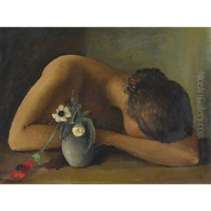 Halbfigur Mit Blumen Halbfigur Mit Blumen