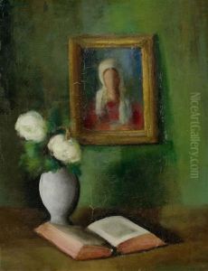 Blumenstillleben Mit Einem Buch Blumenstillleben Mit Einem Buch