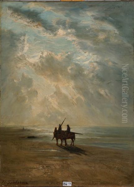 Pecheurs De Crevettes En Bord De Mer - view 1